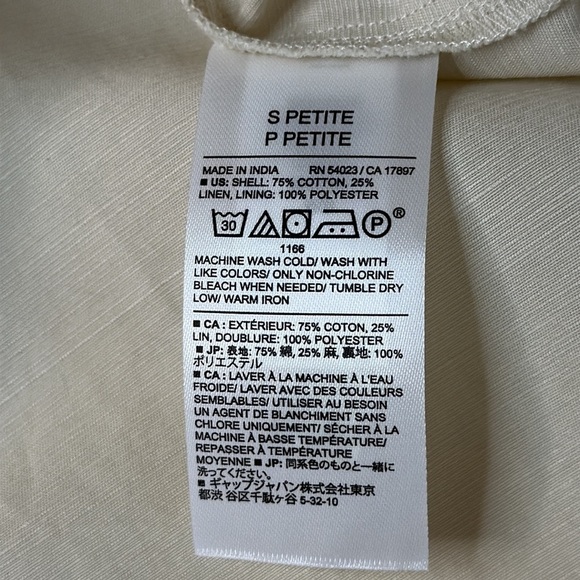 NWT Banana Republic Factory Linen Blend Shift Dress in Alabaster Size S Petite - Picture 15 of 16